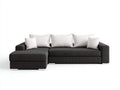 Canapé d'angle en tissu tissé 260x170x82 cm - noir - style moderne pour salon