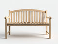 Banc de jardin en bois 150 x 60 x 90 cm - Bois naturel - Dossier à lattes et accoudoirs pour extérieur