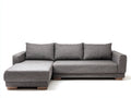 Canapé d'angle en tissu chiné 260x170x84 cm - gris - style moderne pour salon