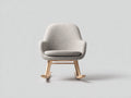 Fauteuil à bascule en tissu bouclé 72x76x82 cm - Gris clair-Bois naturel - Style scandinave