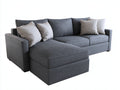Canapé d'angle en tissu texturé 280x165x82 cm - Gris foncé - Style moderne