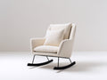 Fauteuil à bascule en tissu bouclé 78x92x98 cm - crème et noir - style cosy pour salon