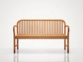 Banc de jardin en bois naturel 130 x 62 x 88 cm - dossier à lattes - style classique
