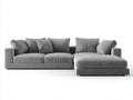 Canapé d'angle en tissu texturé 285x180x82 cm - gris - style contemporain avec méridienne