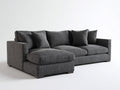 Canapé d'angle en tissu 280x165x82 cm - Gris foncé - Style moderne