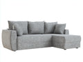 Canapé d'angle en tissu chiné 260x170x84 cm - gris clair - style contemporain pour salon